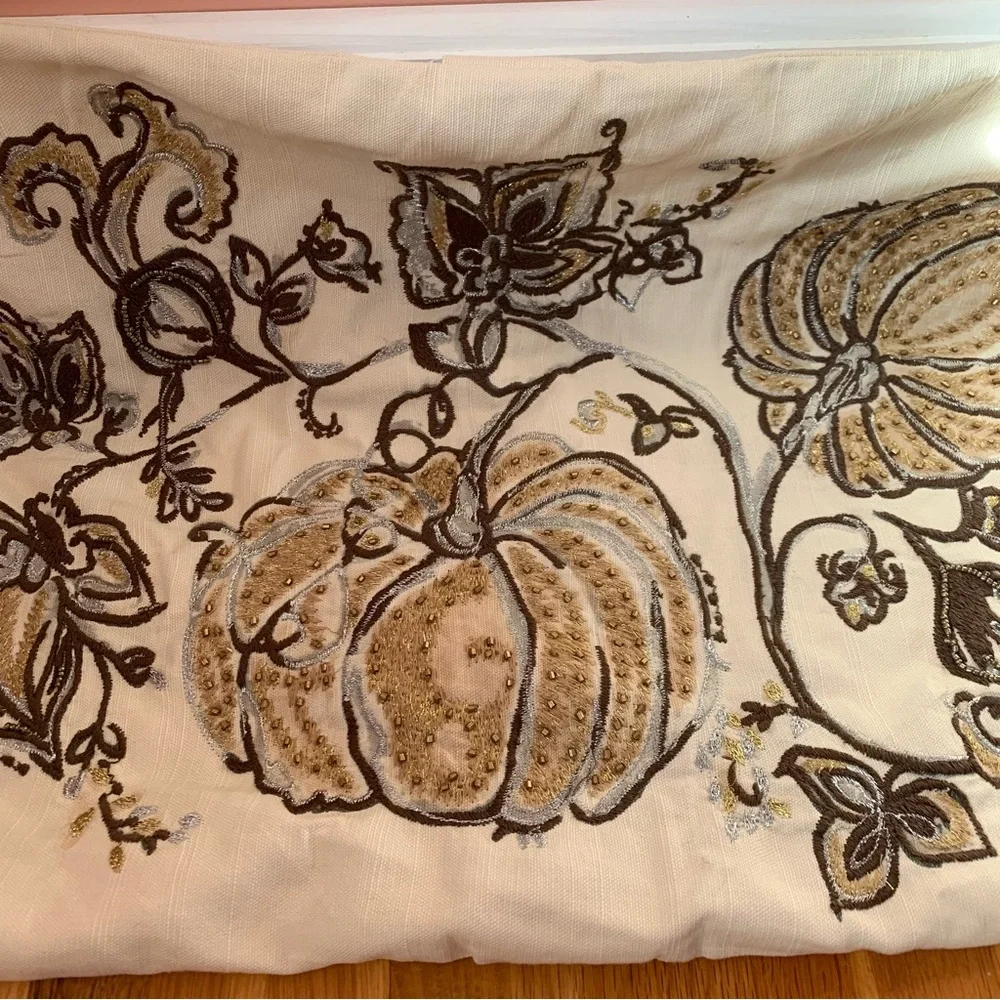 Pottery Barn Pillow Cover Fall Pumpkin Halloween Thanksgiving Harvest Canvas